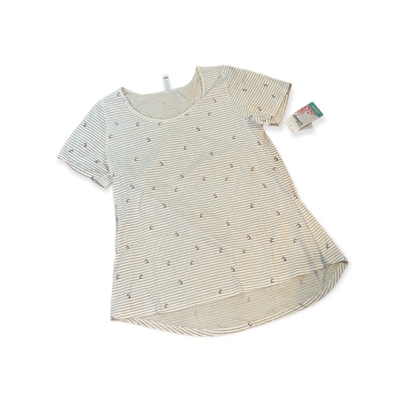 L Lularoe NEW Disney Classic Tee Fabulous White Striped Maleficent Dragon Large - Picture 2 of 3